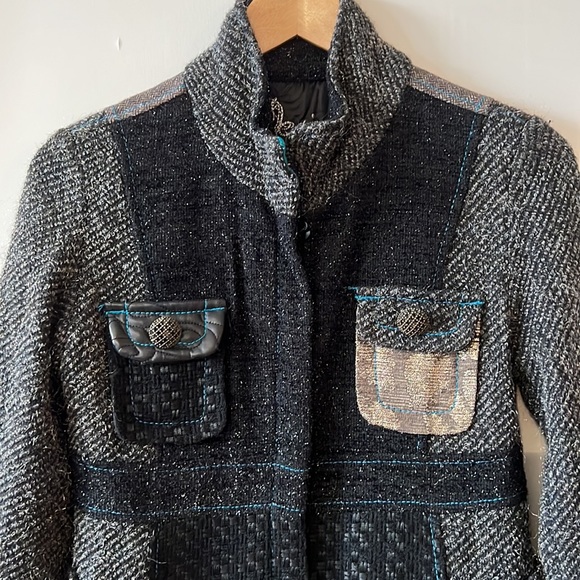 Desigual Metallic Wool Coat - Picture 4 of 8